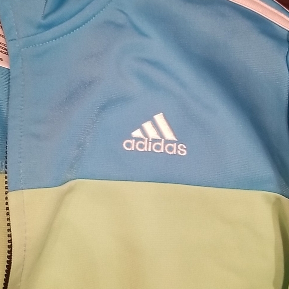 NEW Girls Adidas jacket acqua/black size L.. 14 - Picture 2 of 6